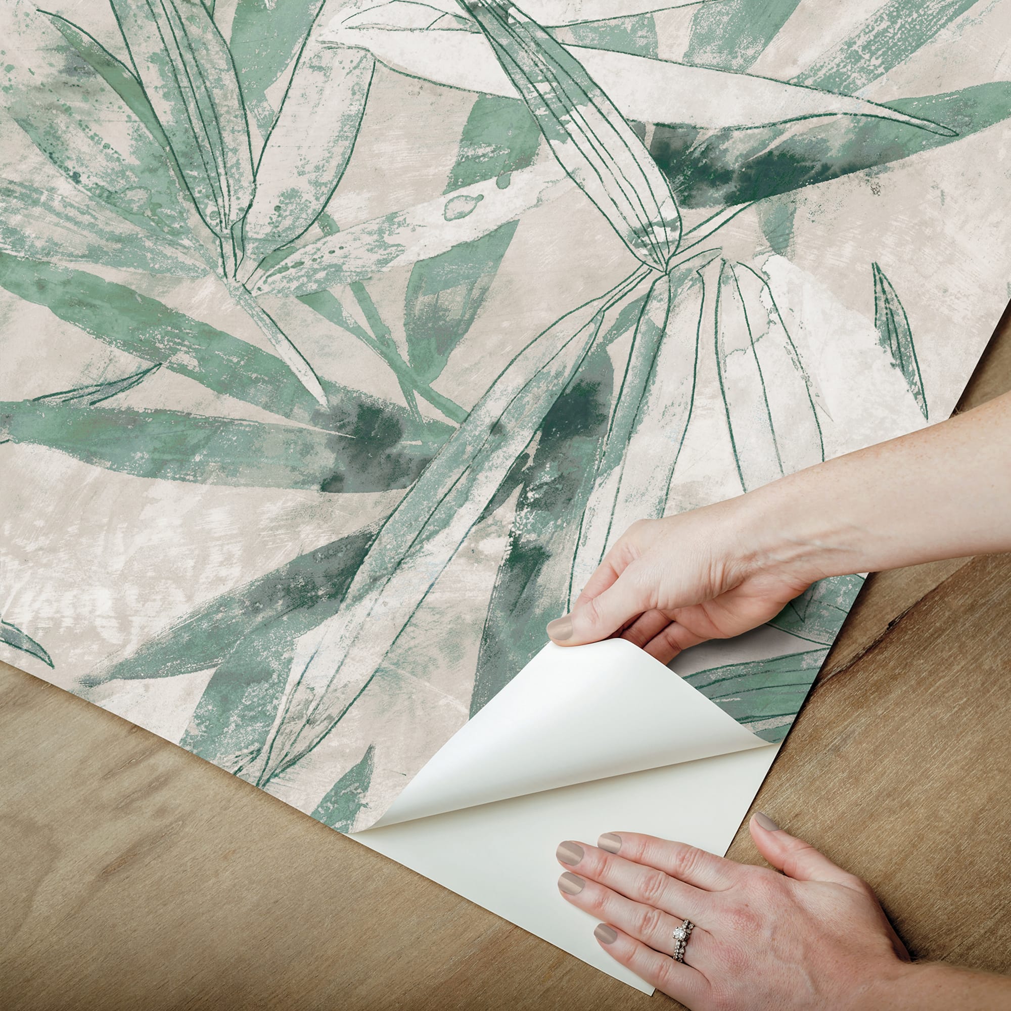 NuWallpaper Egypt Sherrod Jade Bali Bamboo Peel & Stick Wallpaper